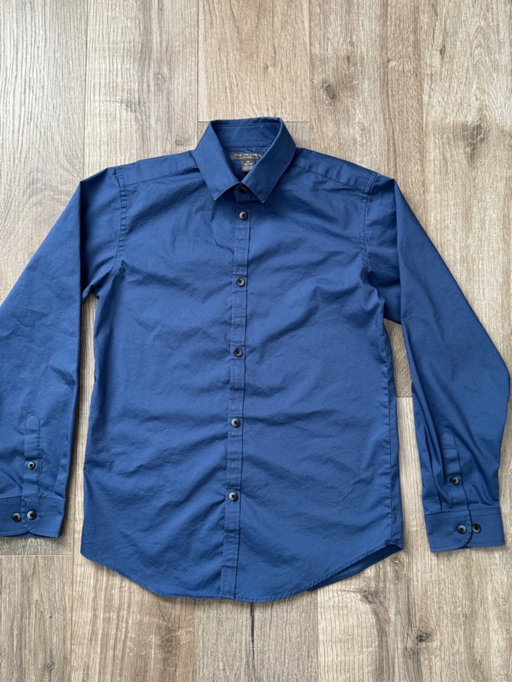 Van Heusen Boys Navy Button-Down Dress Shirt - Classic Long Sleeve Size 10/12
